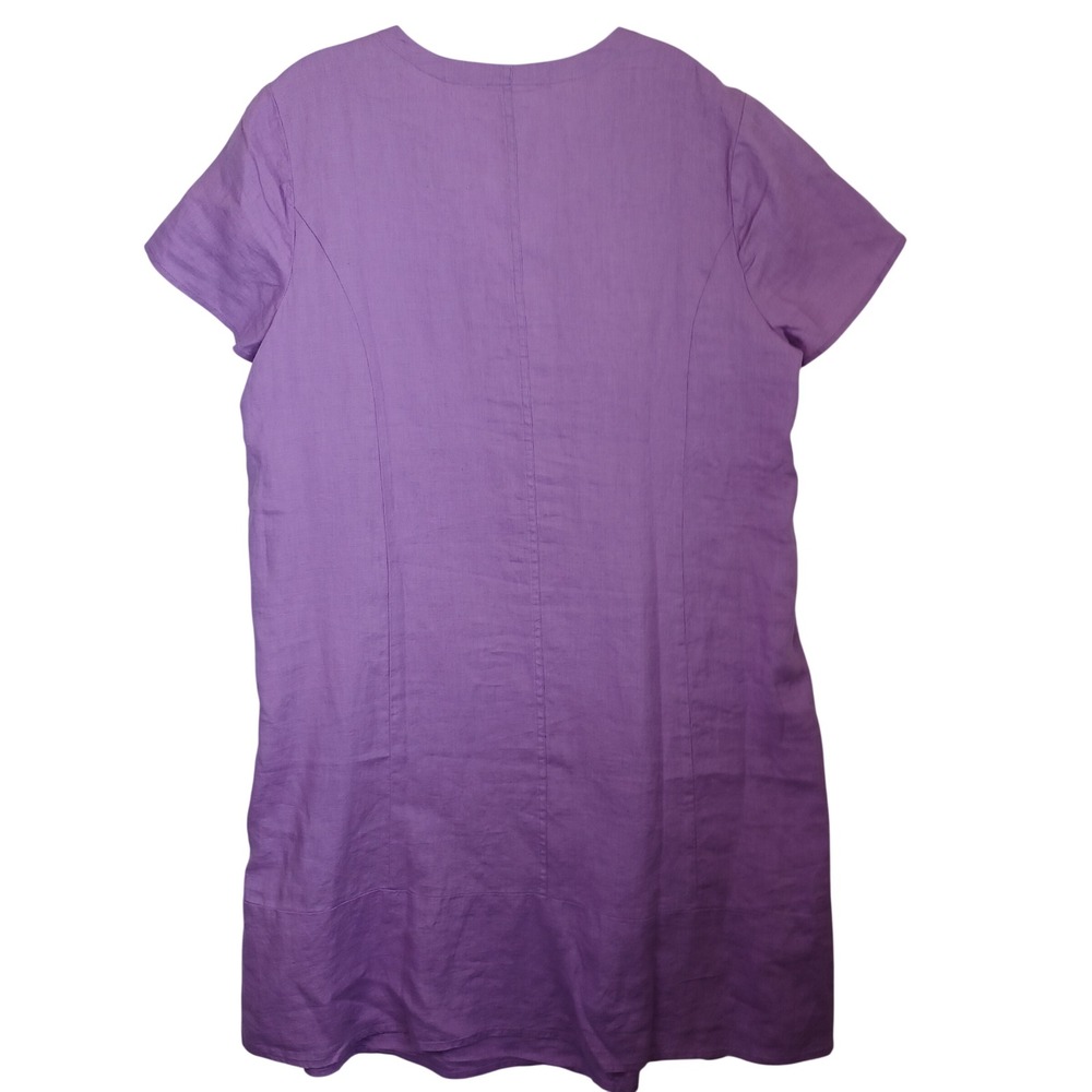 J. Jill Love Linen Aster Purple V-Neck Shift Dress XL NEW 291531 - Picture 3 of 9